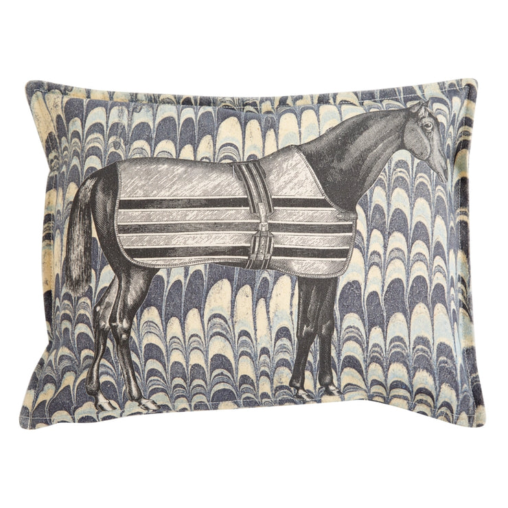 Equus Blue Marble Throw Pillow - Horse Country Trading Company