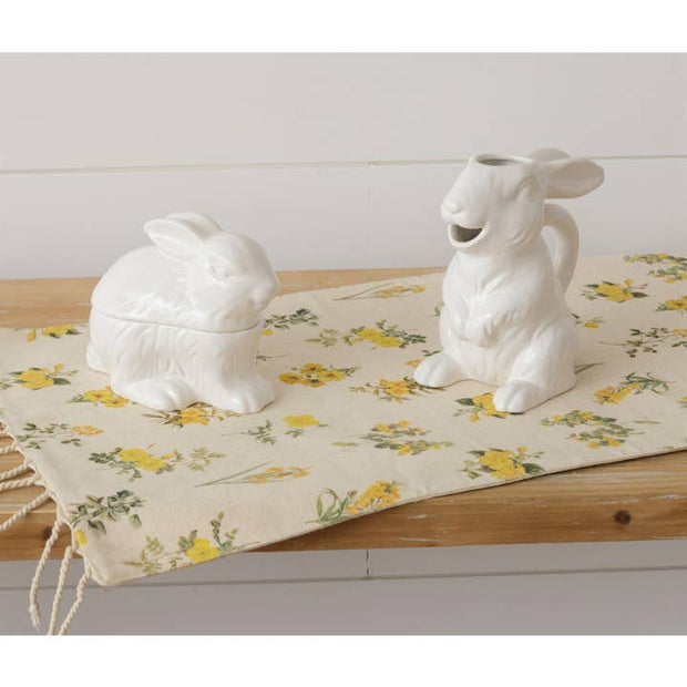 Ceramic Rabbit Sugar and Creamer Set - Horse Country Trading Company