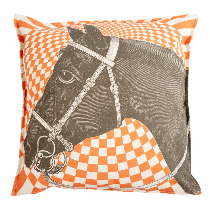 Equus Orange Optic Throw Pillow - Horse Country Trading Company
