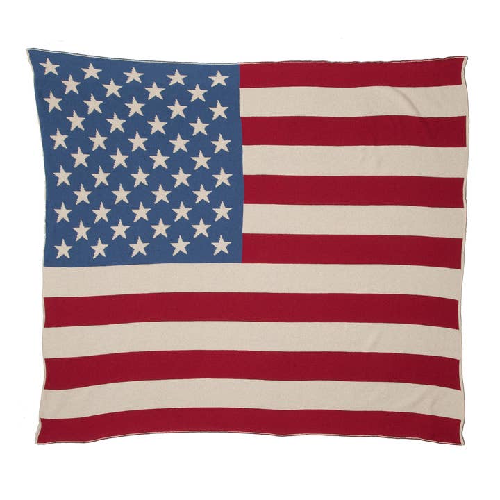 Vintage American Flag Throw Blanket - Horse Country Trading Company