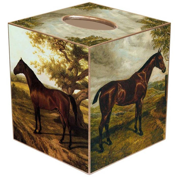 Elegant Horses Tissue Box Cover - Horse Country Trading Company