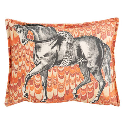 Equus Orange Marble Throw Pillow - Horse Country Trading Company