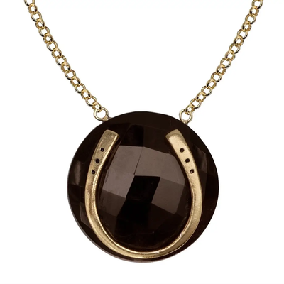 Smokey Topaz Horseshoe Necklace