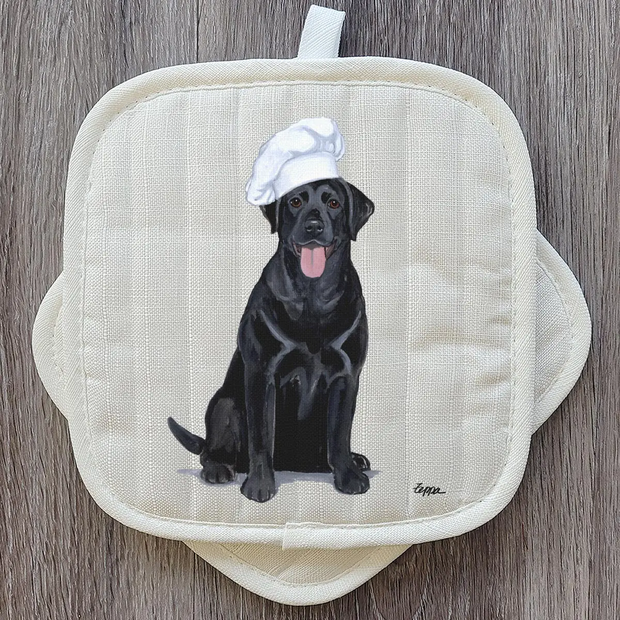 Labrador Black Hot Paws Pot Holder Set