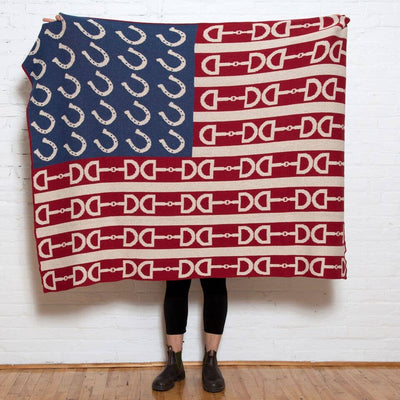 Equestrian Flag Throw Blanket - Horse Country Trading Company