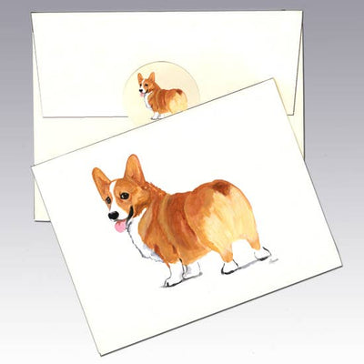 Welsh Corgi Pembroke Red Note Cards - Horse Country Trading Company