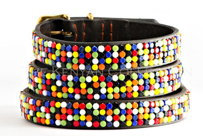"Confetti" Belt Flat Czech Beads Wide Width - Horse Country Trading Company