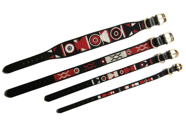 "Maasai Shield" Beaded Dog Collar - Horse Country Trading Company