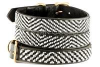 "Zebra" Beaded Dog Collar - Horse Country Trading Company