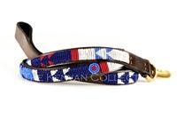 "Red White Blue" Beaded Dog Lead - Horse Country Trading Company