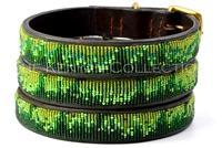 "Rainforest" Beaded Dog Collar - Horse Country Trading Company