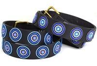 "Blue/Brown Circles" Belt Wide Width - Horse Country Trading Company