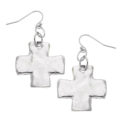 Silver Cross Earrings - Horse Country Trading Company