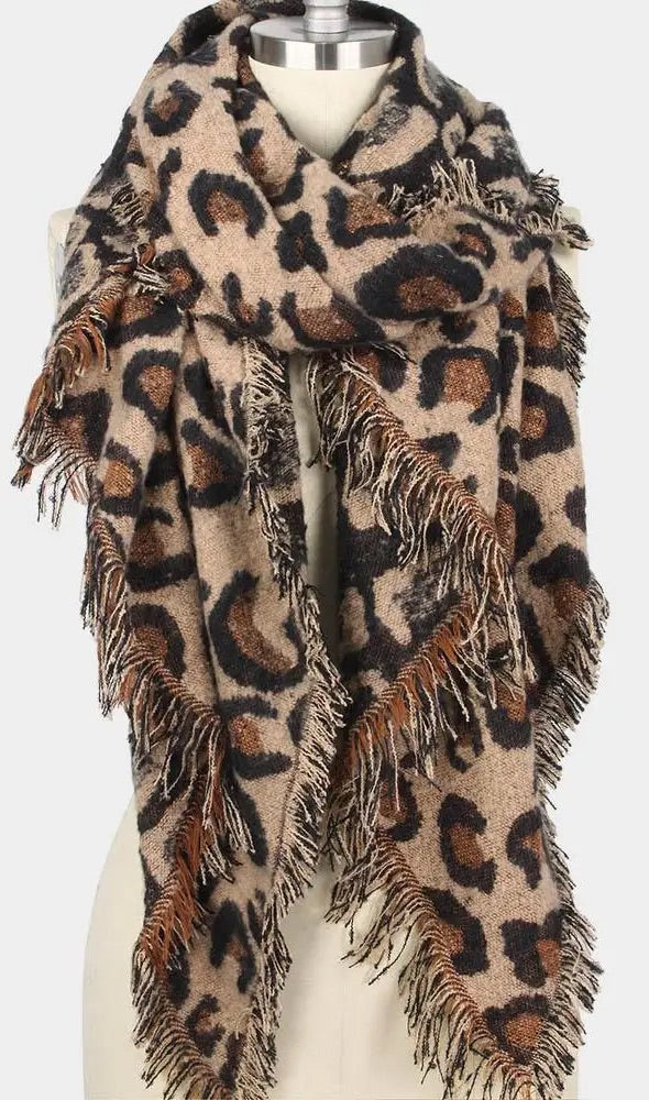 Leopard Knit Wrap - Horse Country Trading Company