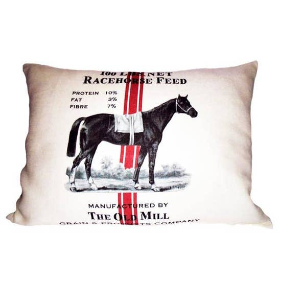 Racehorse Feed Lumbar Pillow - Horse Country Trading Company