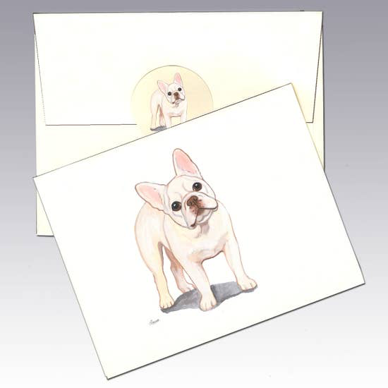French Bulldog Creme Note Cards - Horse Country Trading Company