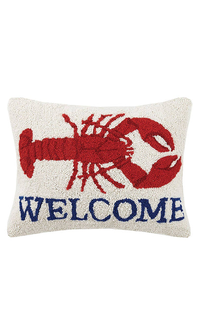 “Welcome” Lobster Hook Pillow - Horse Country Trading Company