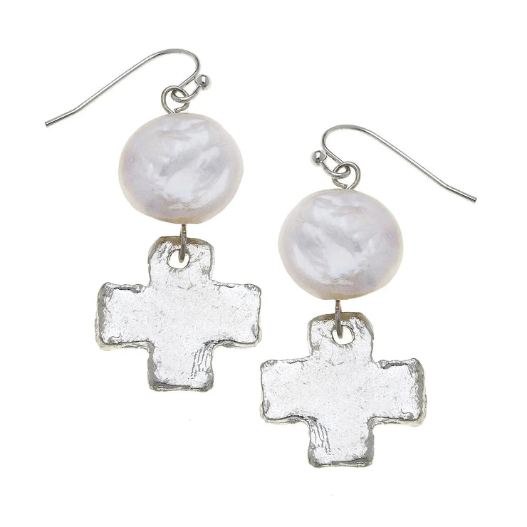 Silver with Freshwater Pearl Earrings - Horse Country Trading Company