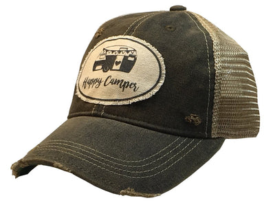 Happy Camper Distressed Trucker Cap - Horse Country Trading Company