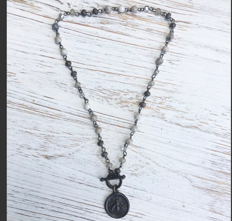 Reversible Bee Necklace - Horse Country Trading Company