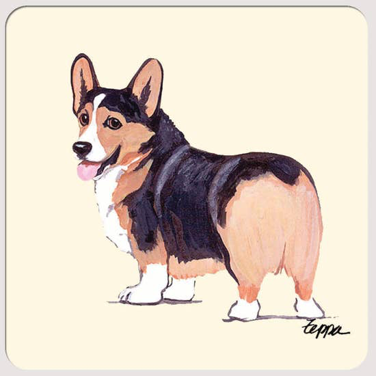 Welsh Corgi Pembroke Tri Beverage Coasters - Horse Country Trading Company