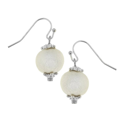 Silver with Small Cotton Pearl Earrings - Horse Country Trading Company