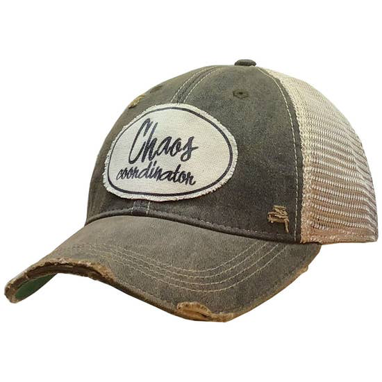 Chaos Coordinator Distressed Trucker Cap Black - Horse Country Trading Company