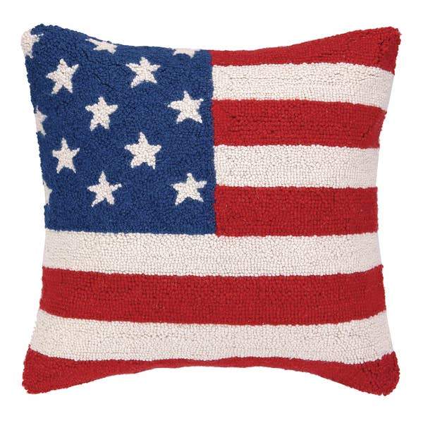 American Flag Hook Pillow - Horse Country Trading Company