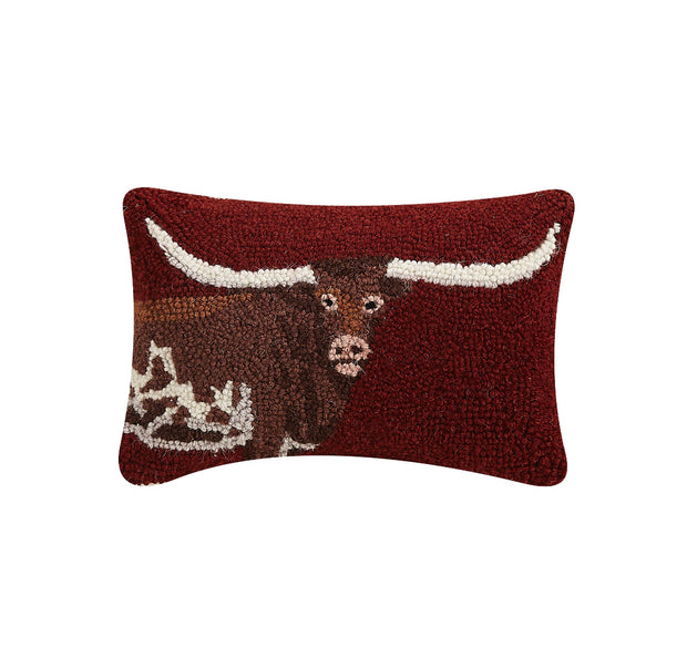 Longhorn Hook Pillow - Horse Country Trading Company