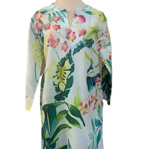 White and Green Leaf Tunic - Horse Country Trading Company
