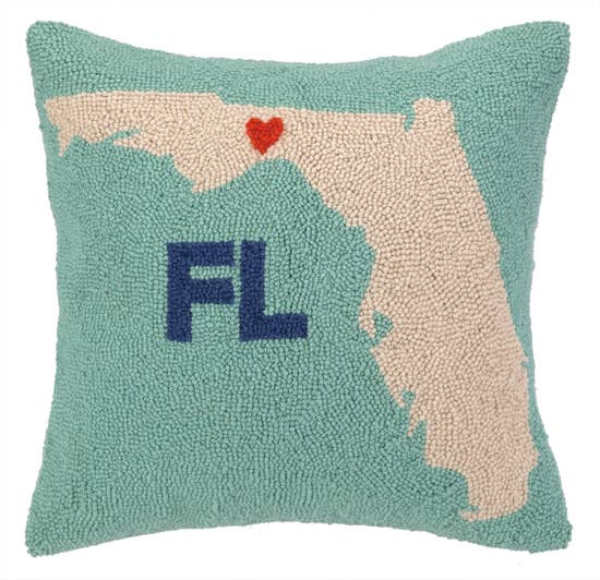 My Heart In Florida Hook Pillow - Horse Country Trading Company