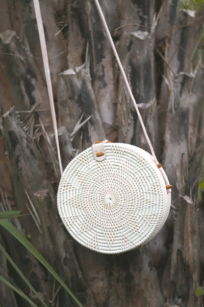 White Rattan Bag - Horse Country Trading Company