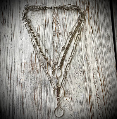 Antique Silver Layer Necklace - Horse Country Trading Company
