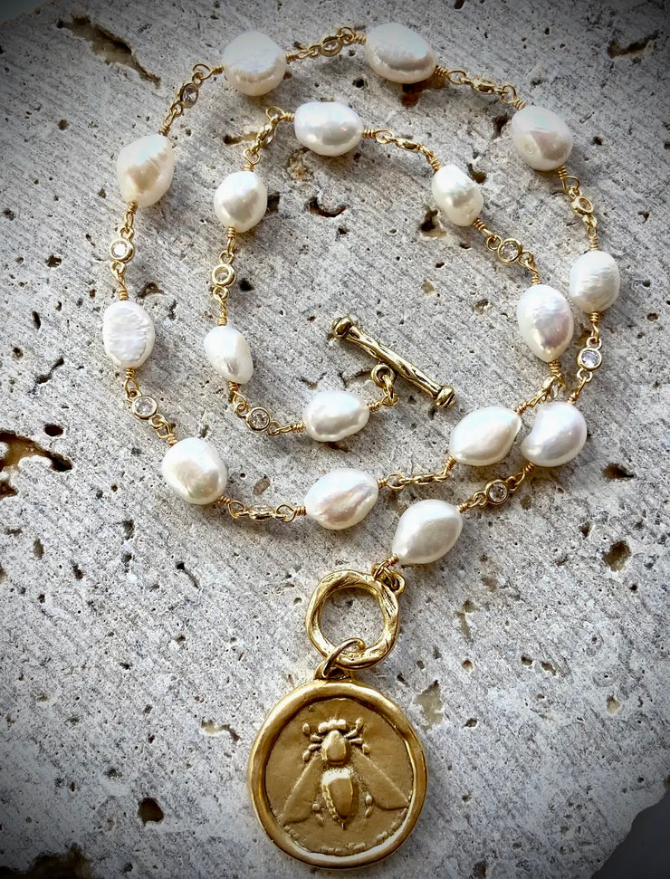Queen Bee 16” Pearl Necklace - Horse Country Trading Company