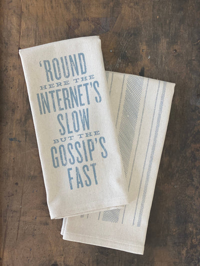 Round Here.. Gossip is Fast Hand Towel - Horse Country Trading Company