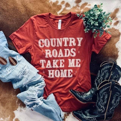 Country Roads Take Me Home Graphic Tee - Horse Country Trading Company