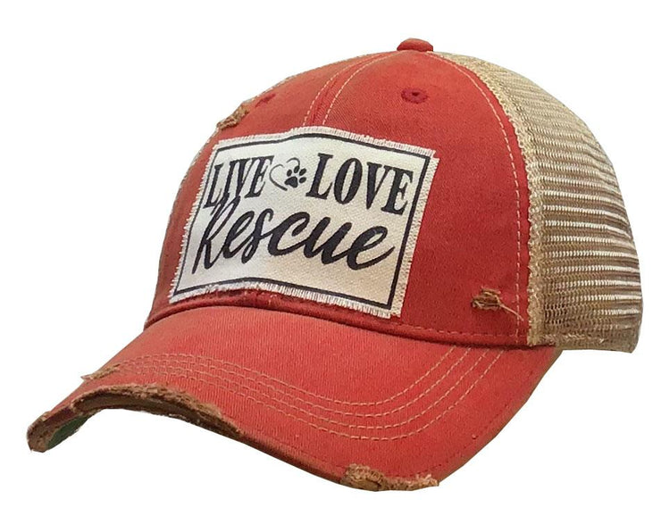 Live Love Rescue Distressed Trucker Cap - Horse Country Trading Company