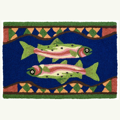 Trout Couple Rug 20 x 30 - Horse Country Trading Company
