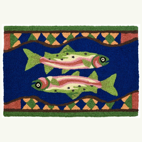 Trout Couple Rug 20 x 30 - Horse Country Trading Company