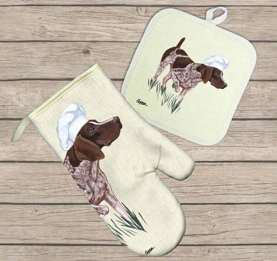 Love Dachshund Pot Holder & Oven Mitt