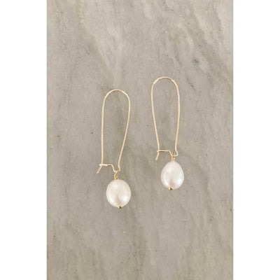 Gold Filled Kidney Hoop Pearl Drop Earrings - Horse Country Trading Company