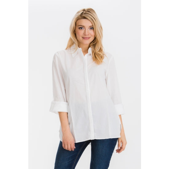 White Button Down Blouse - Horse Country Trading Company