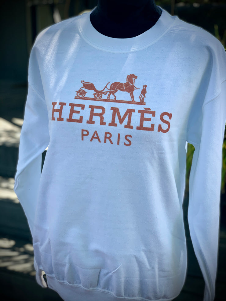 Hermes Inspired Ladies Sweatshirt - Horse Country Trading Company