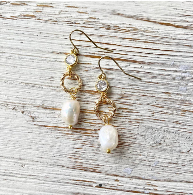 Fresh Water Pearl Baroque Earrings - Horse Country Trading Company