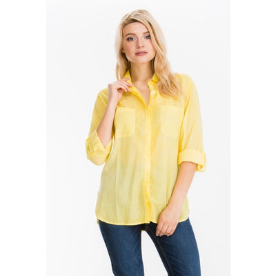 Yellow Button Down Blouse - Horse Country Trading Company