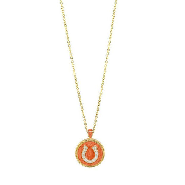 Equestrian Horse Shoe Pendant Necklace - Horse Country Trading Company