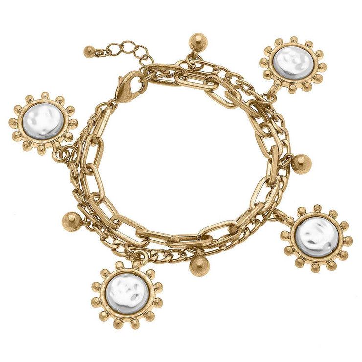 Amelie Coin Pearl and Worn Gold Bracelet - Horse Country Trading Company