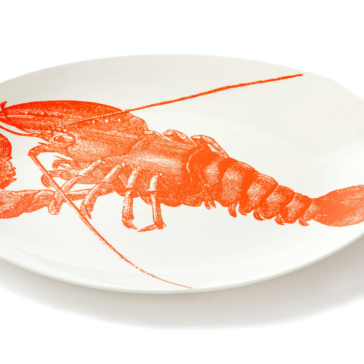 Sealife Lobster Oval Tray - Horse Country Trading Company